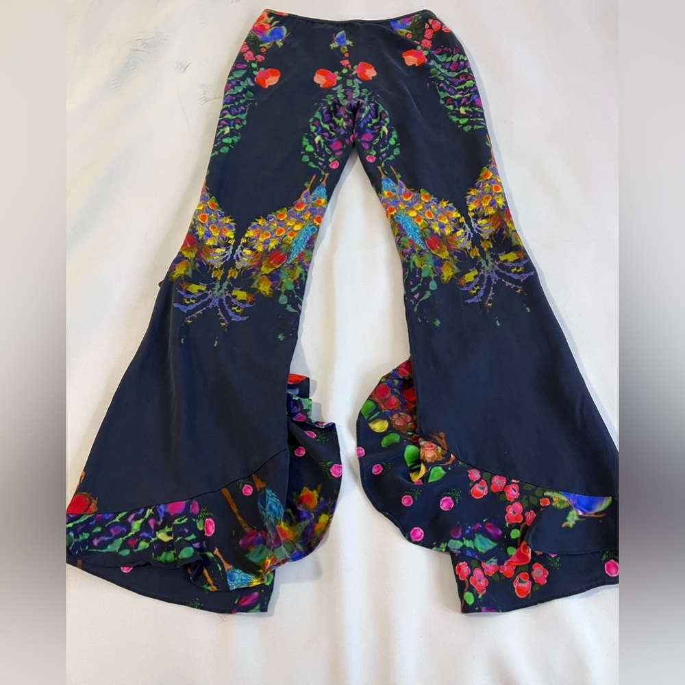 CYNTHIA ROWLEY Roseland Floral Flare Women’s Pant, Size 0 - Picture 12 of 12